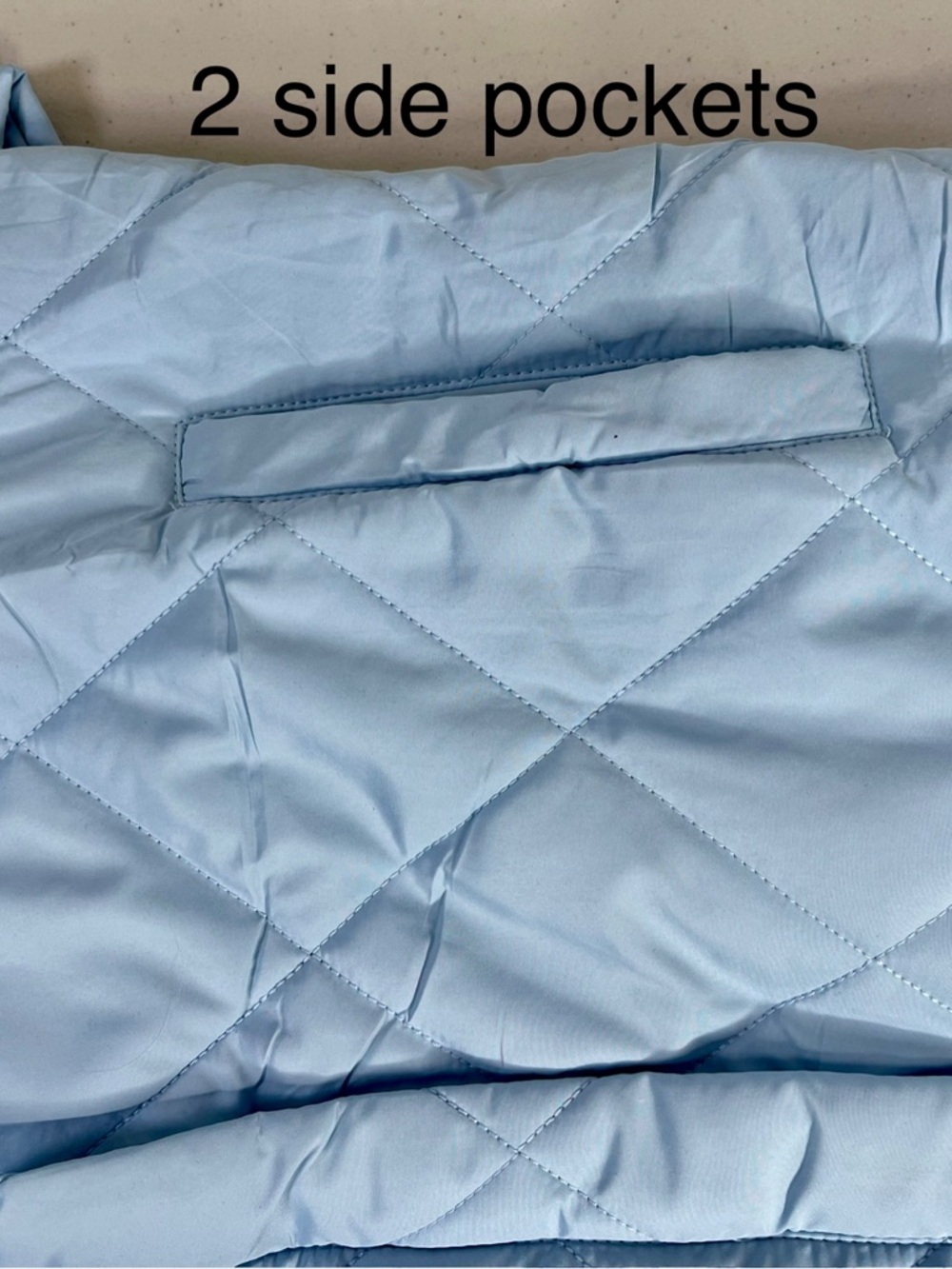 Jeanewpole1 Quilted Belted Sleeveo, Vest Jacket - Light Blue, size S,  NWT - Picture 7 of 12
